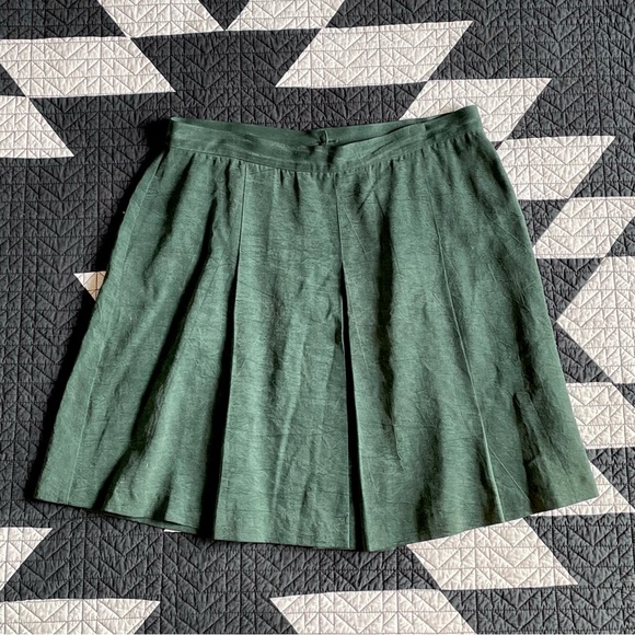 Vintage Dresses & Skirts - VINTAGE Tencel mini skirt with pleats, women’s size medium/large